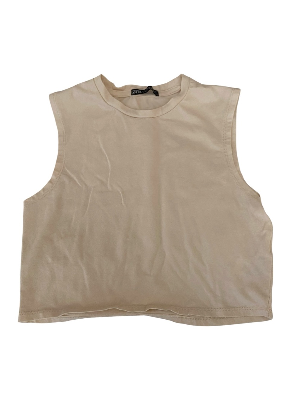 ZARA CREAM CROP TANK SIZE MEDIUM